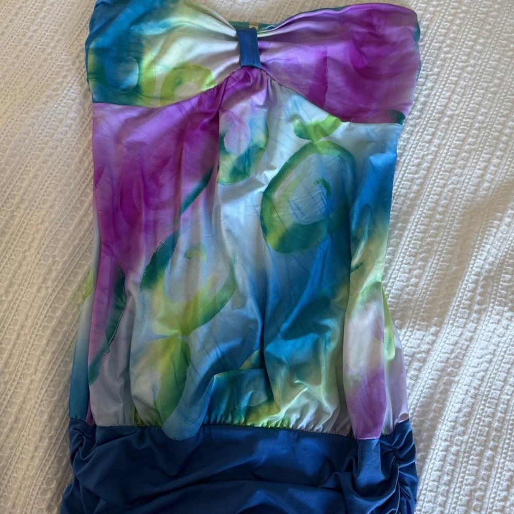 Colorful Strapless Dress